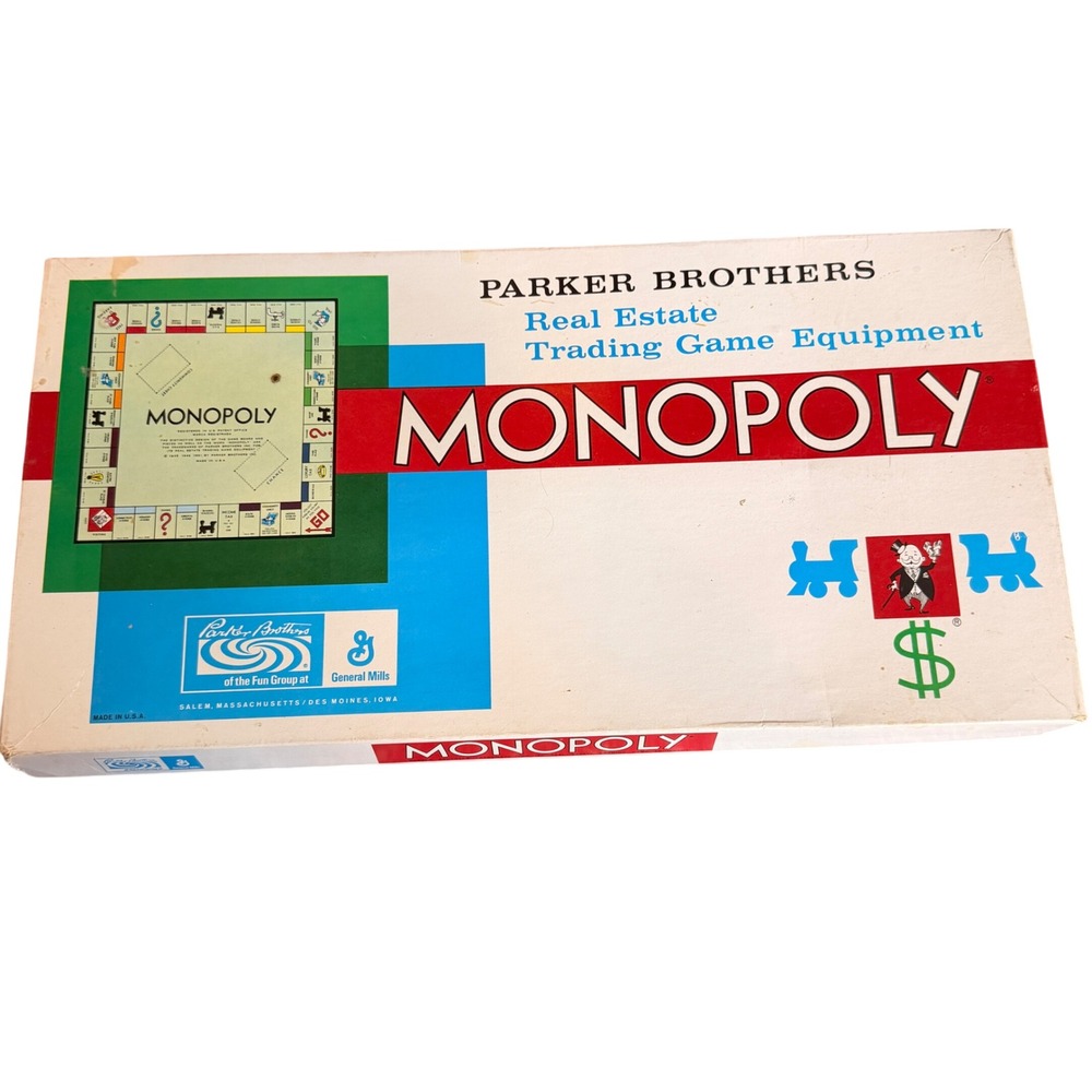 Vintage Parker Brothers Monopoly Real Estate Trading Game General Mills 1970s